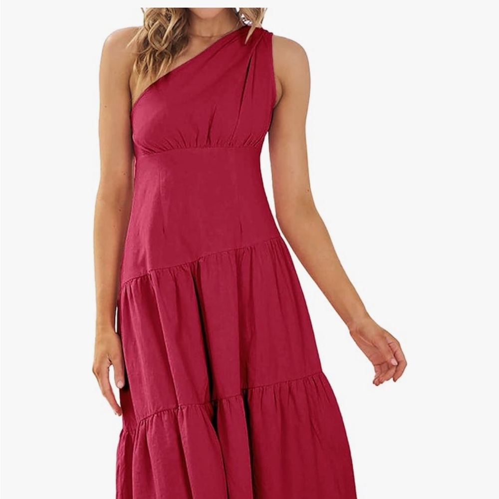 Elegant Sleeveless Red Midi Dress